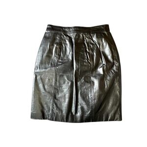 Byrnes & Baker Black 100% Leather Skirt